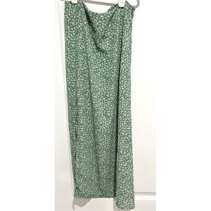 NWOT Green Midi Maxi Skirt with slit size medium